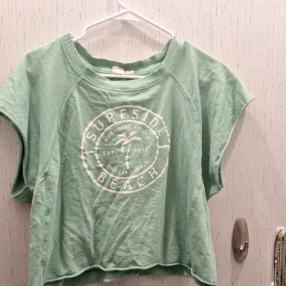 Lagaci Green Surfside Beach Crop Top